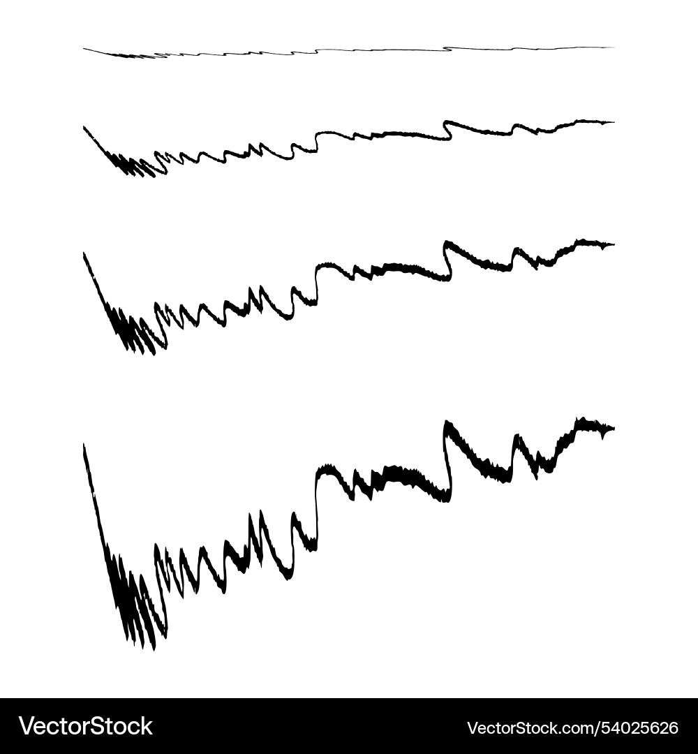 Hand drawn irregular lines abstract wave patterns vector image