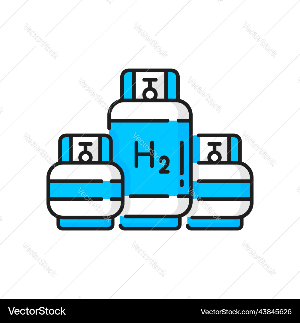 Hydrogen Storage Cylinder Icon Vector Image