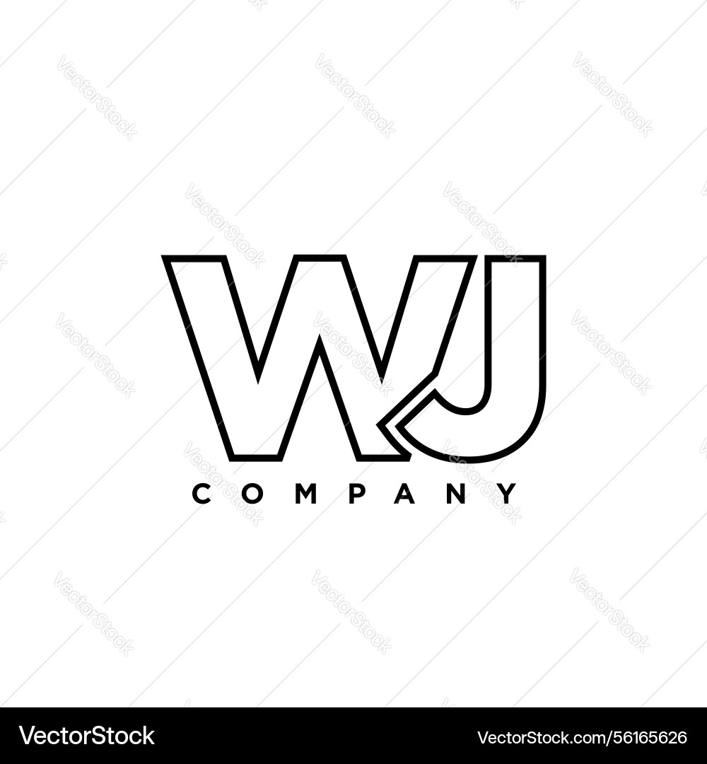Letter w and j wj logo design template minimal vector image
