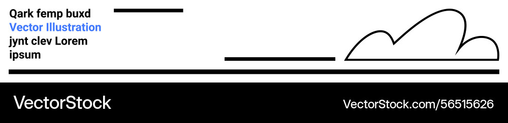 Minimalist line art with cloud and text elements Minimalist line art with cloud and text elements vector image