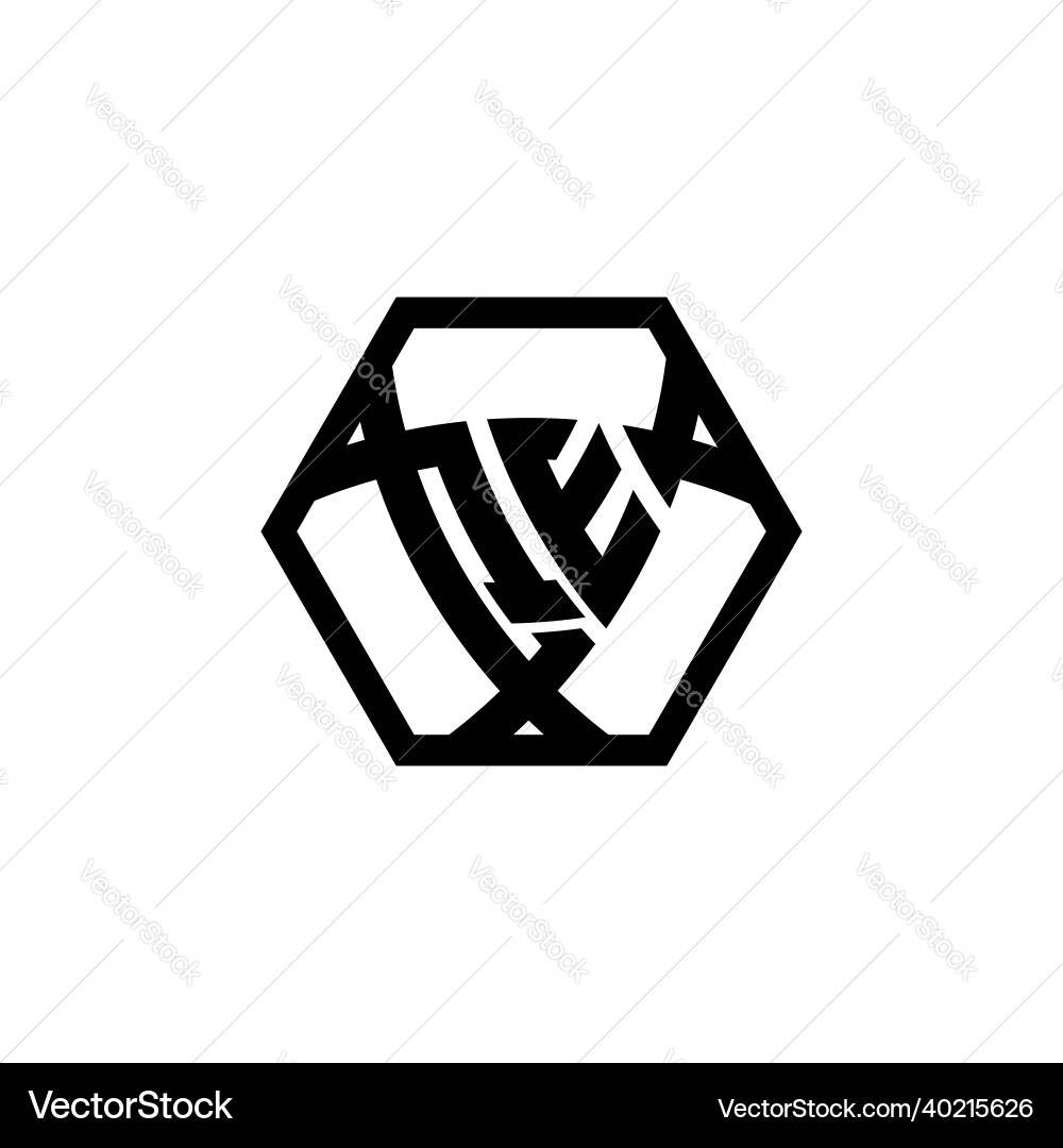 Qe logo monogram triangle shield hexagonal style Qe logo monogram triangle shield hexagonal style Vector Image