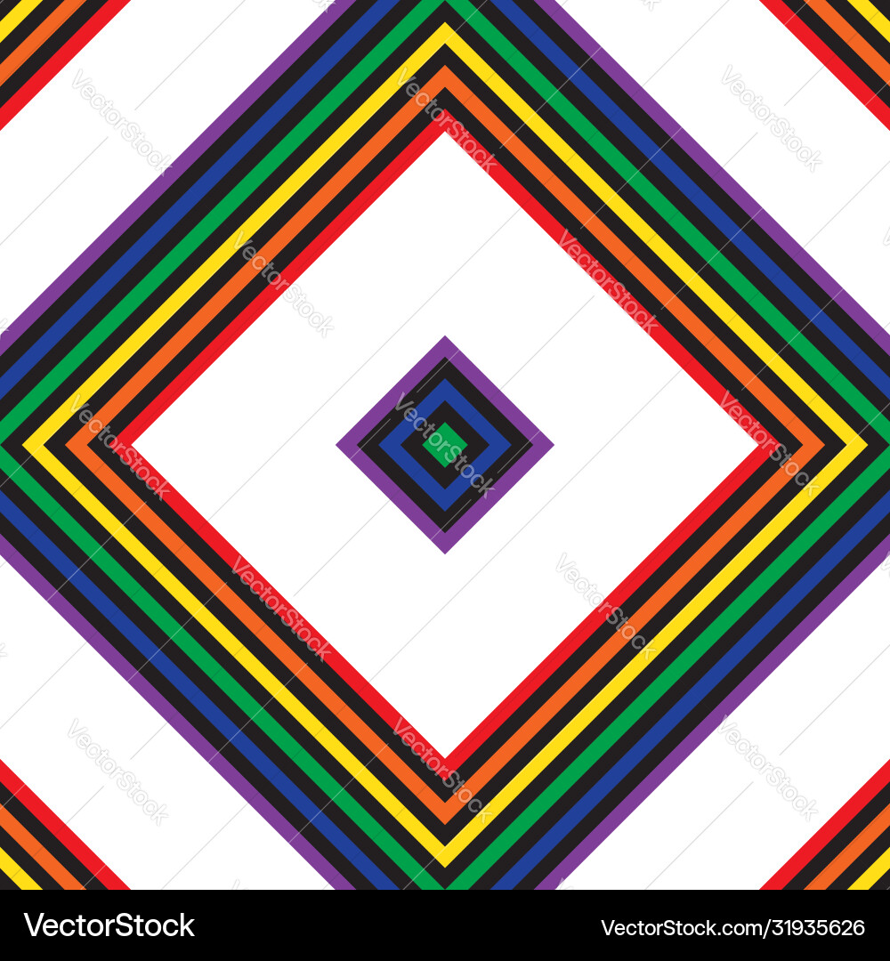Rainbow argyle diagonal stripes seamless pattern Vector Image