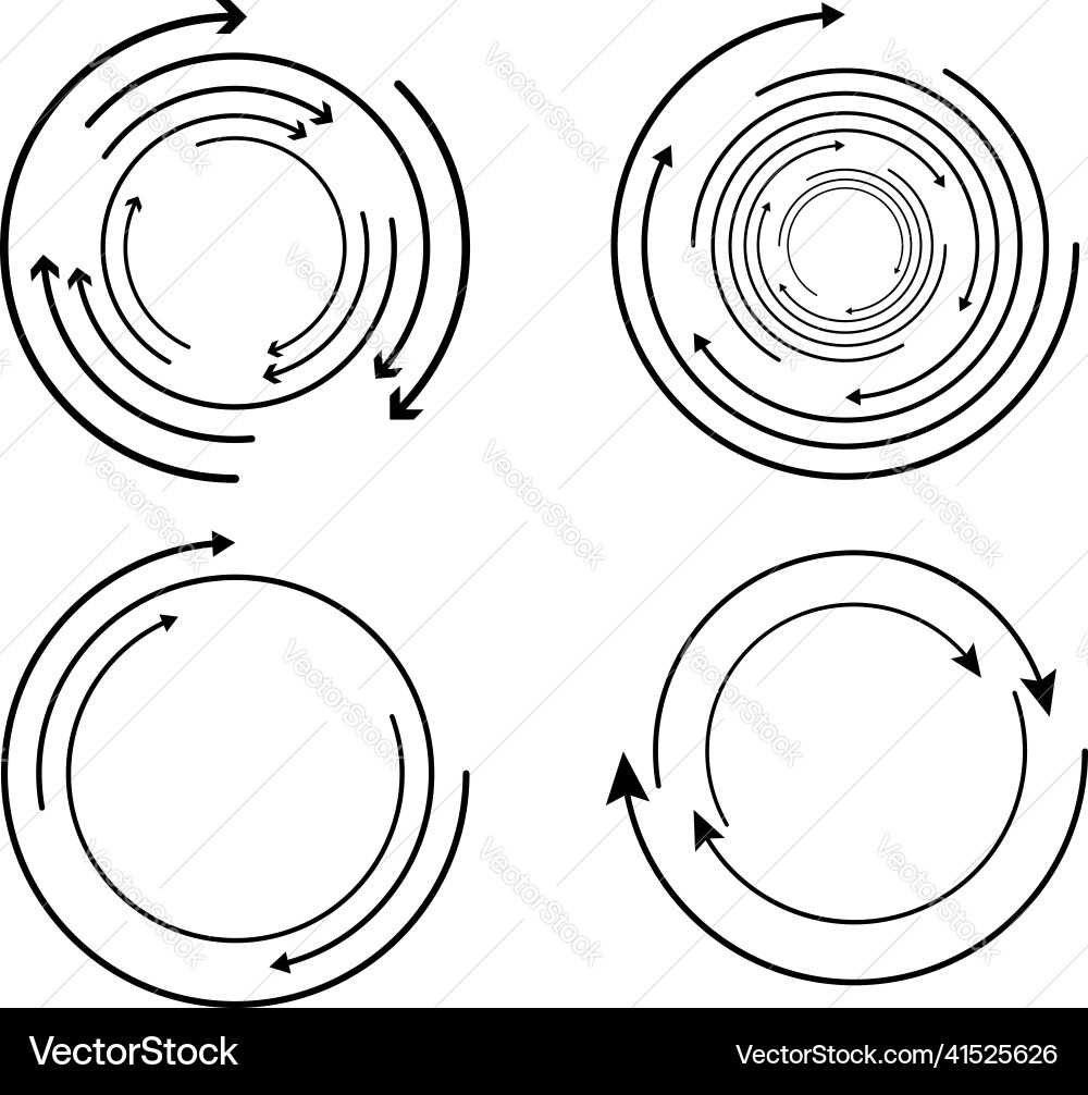 Random circular cycle arrow element spiral Random circular cycle arrow element spiral Vector Image