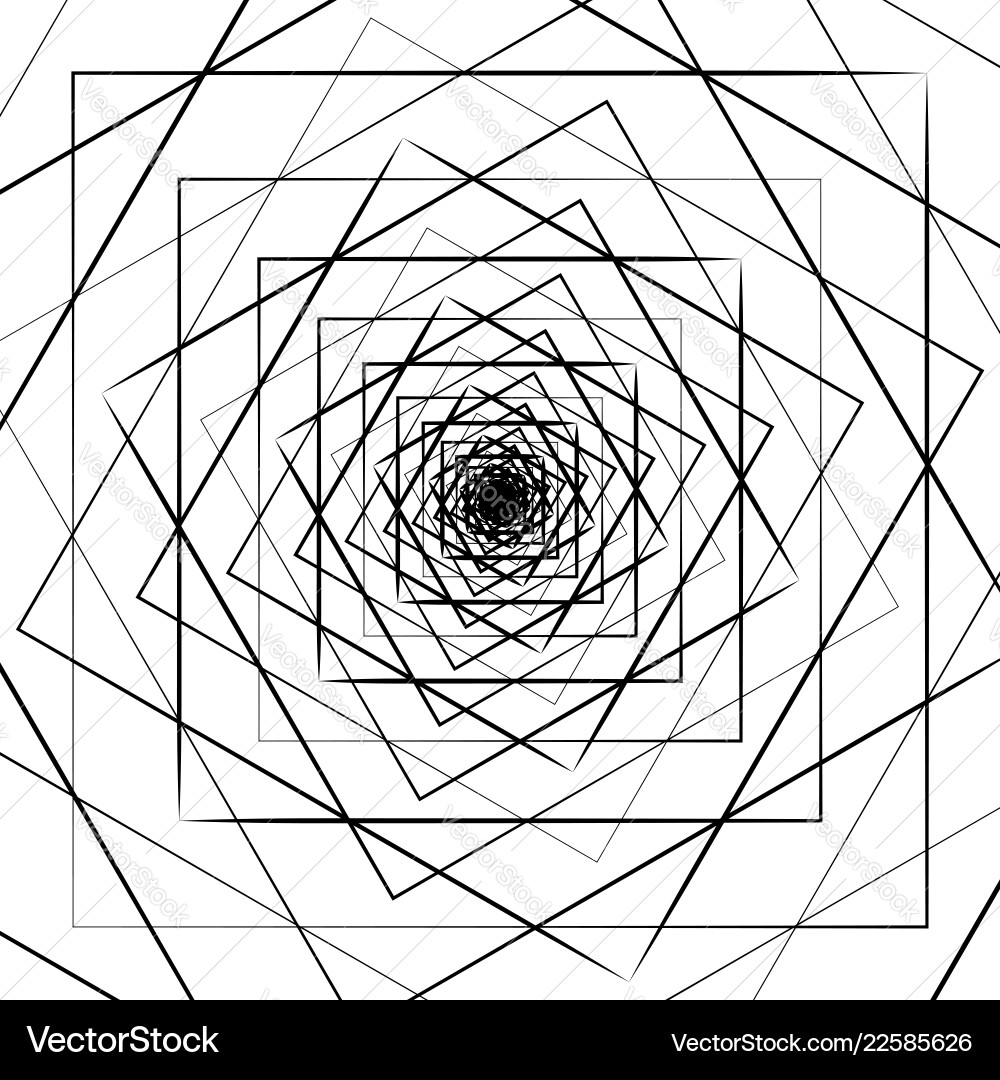 Ripple pattern with concentric squares - circular Vector Image