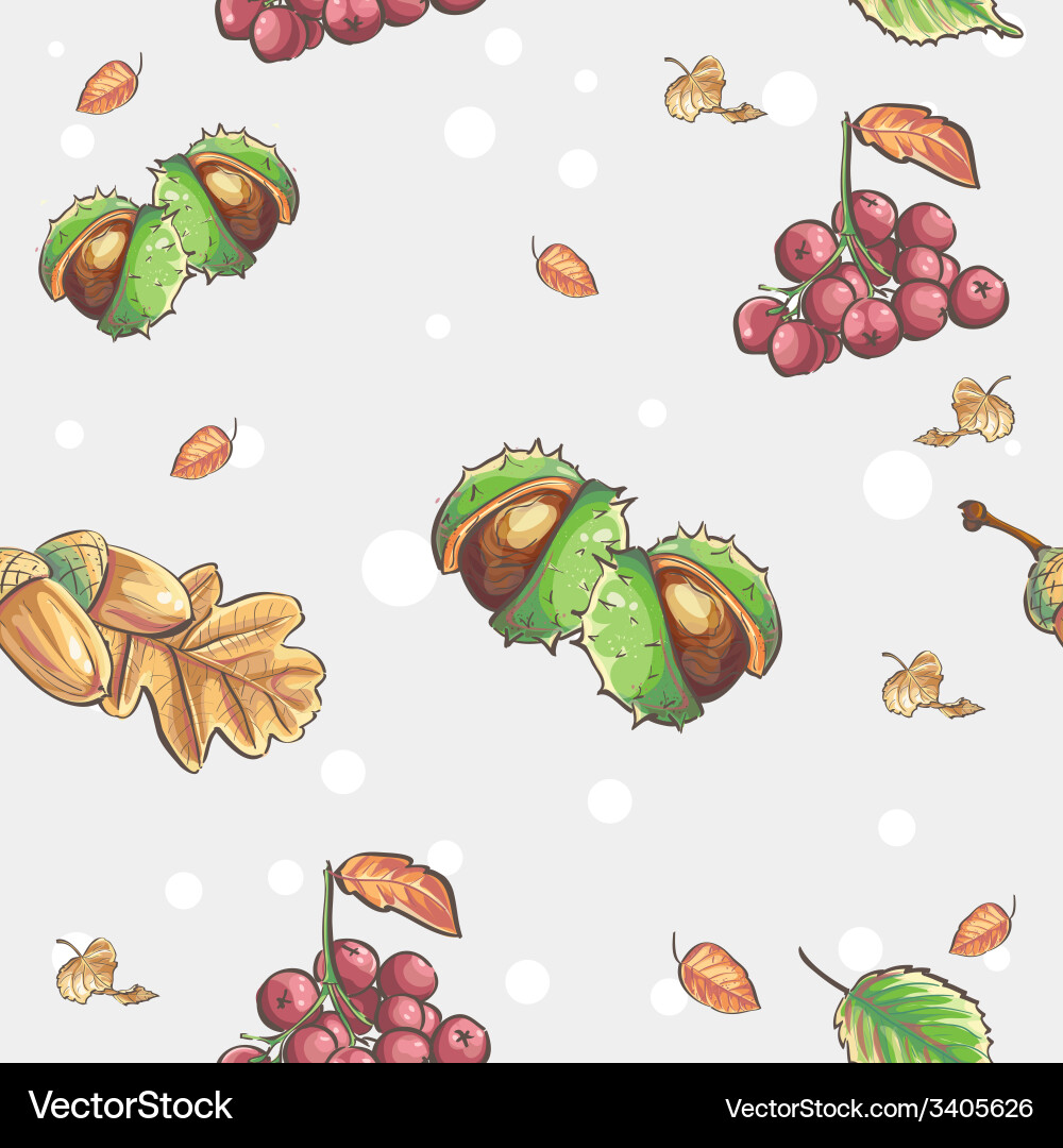 Seamless autumnal pattern with the image Vector Image