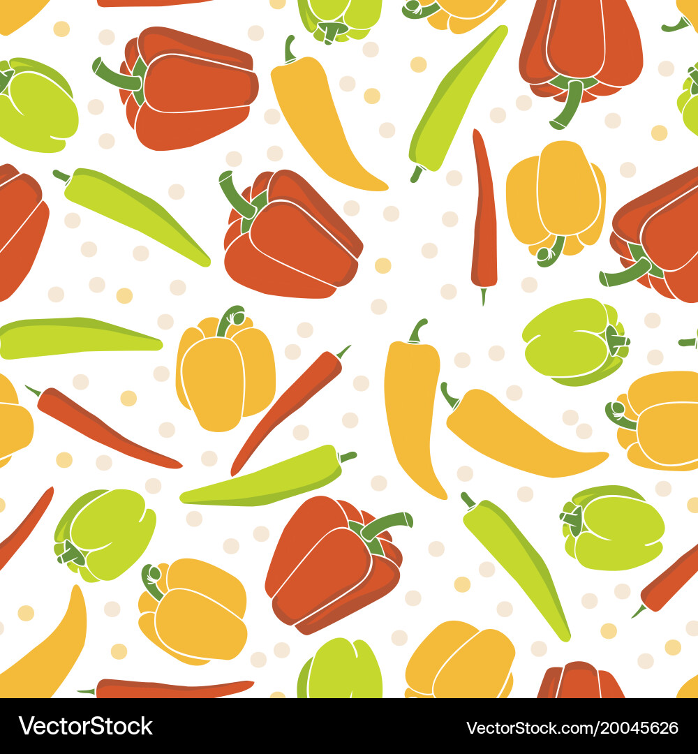 Seamless pattern background with peppers Vector Image