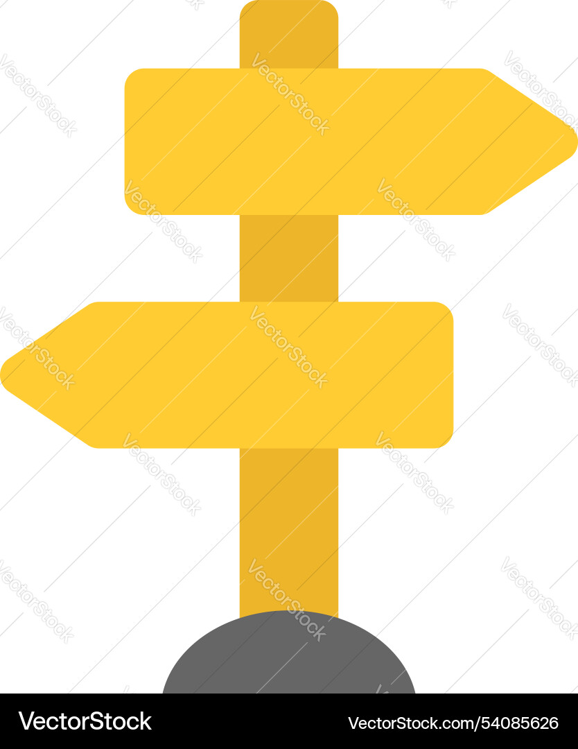 This double-headed signpost points in two Vector Image
