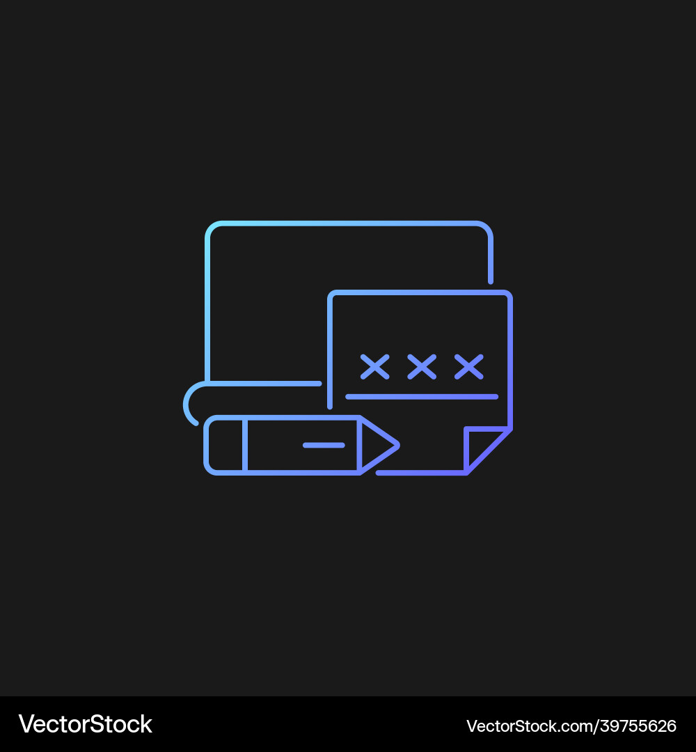 Using post it to remember password gradient icon Vector Image