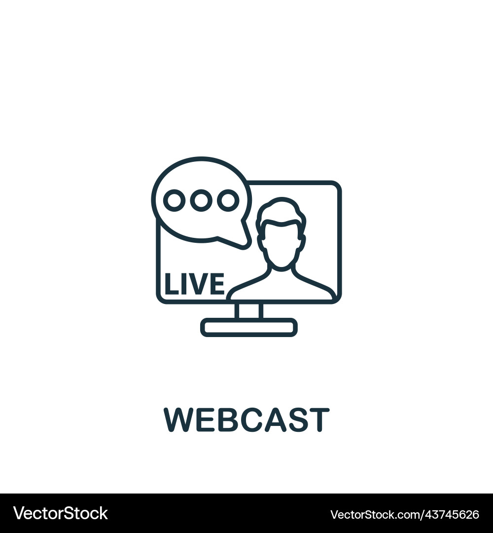 Webcast icon line simple streaming Vector Image