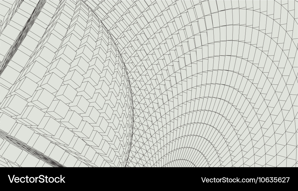 Abstract 3d illuminated distorted mesh sphere vector image