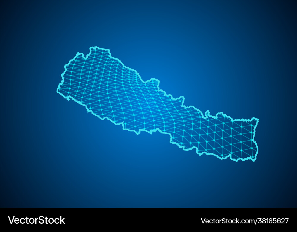 Abstract digital map nepal with particles dots Abstract digital map nepal with particles dots Vector Image
