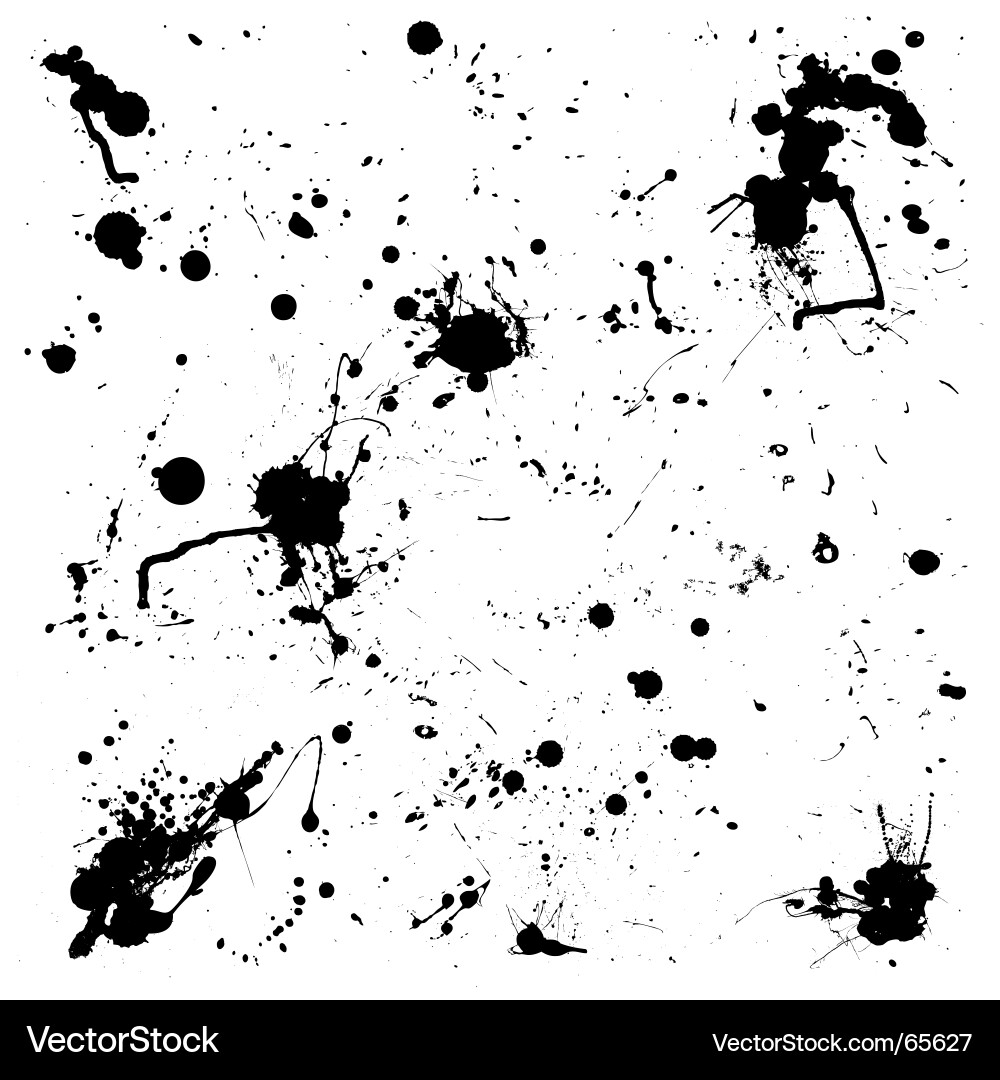 Black Ink Splatter Grunge Background vector image