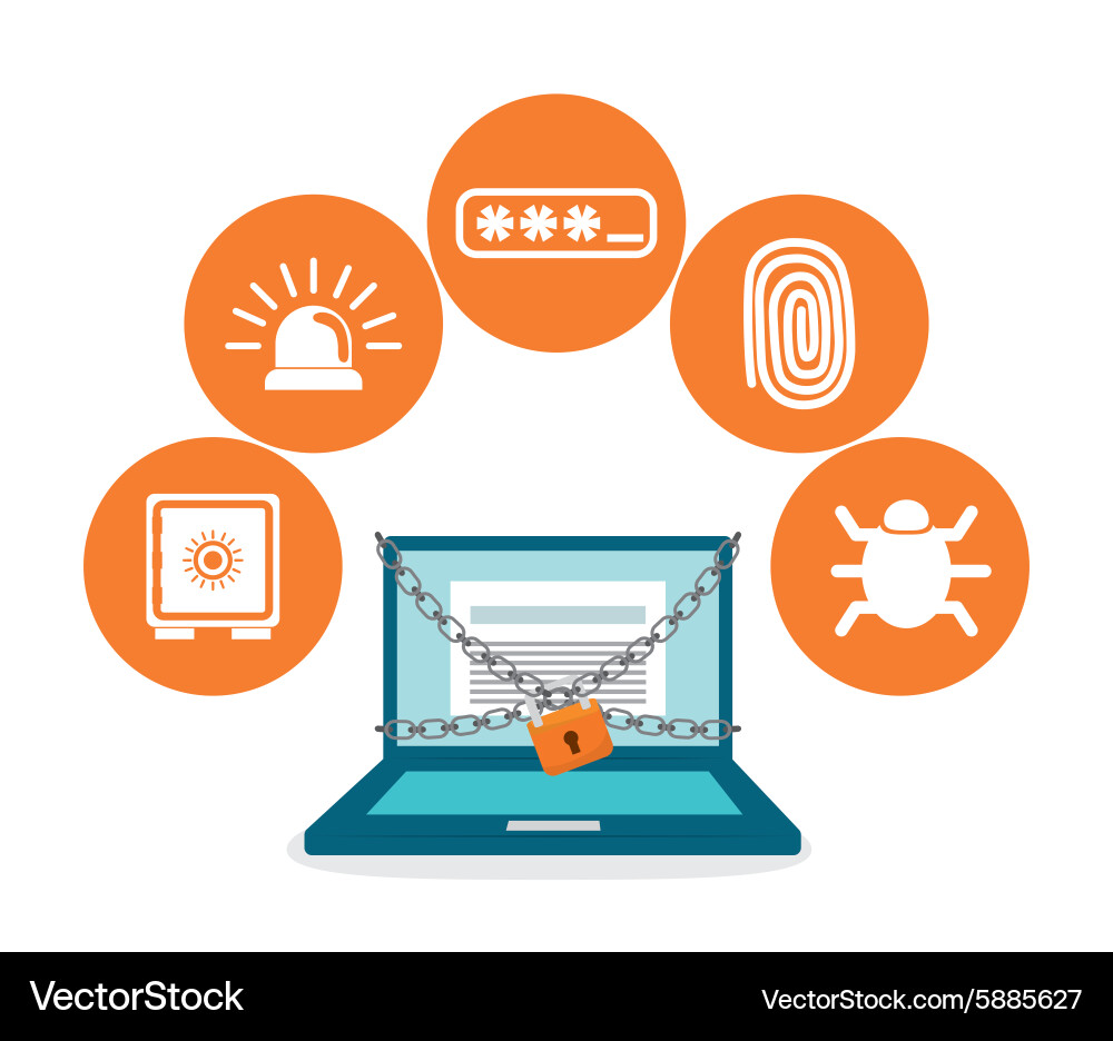 Cybersecurity Icon Set Vector Image