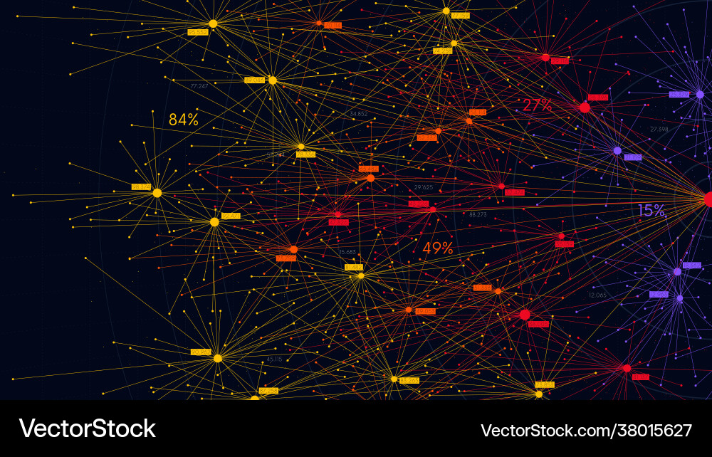 Data Network Analysis Visualization Vector Image