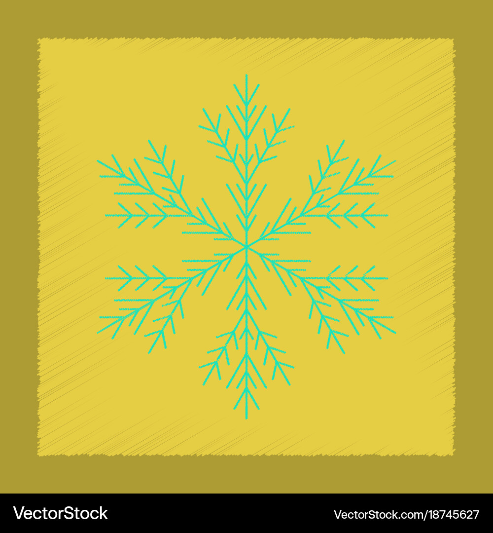 Flat shading style icon snowflake Vector Image