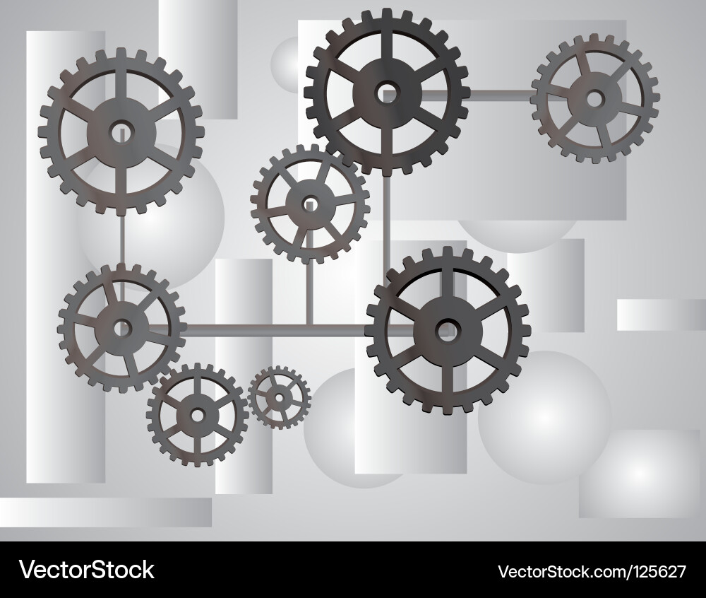 Gray Gears and Cogs Background Vector Image