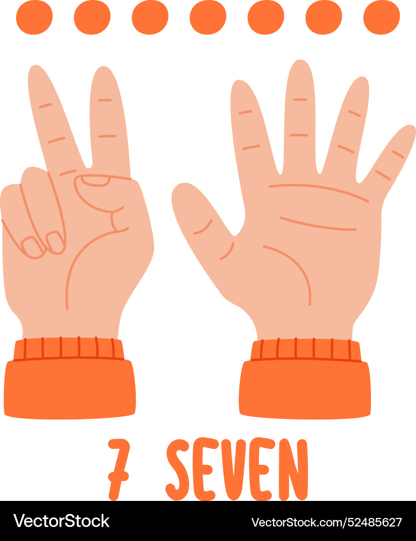 Hand counting seven fingers Royalty Free Vector Image