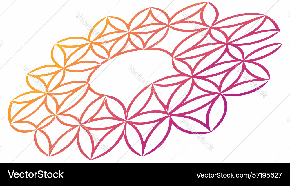 Intricate oval geometric abstract pattern design vector image