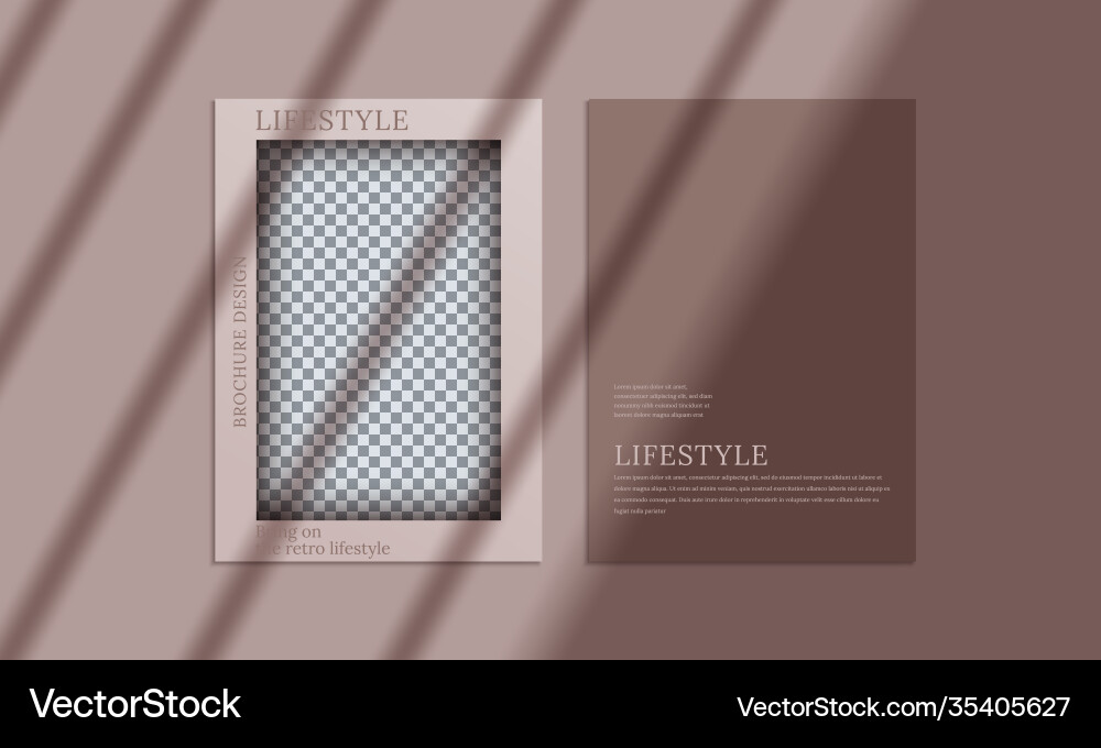 Minimal leaflet mockup with soft shadow Vector Image