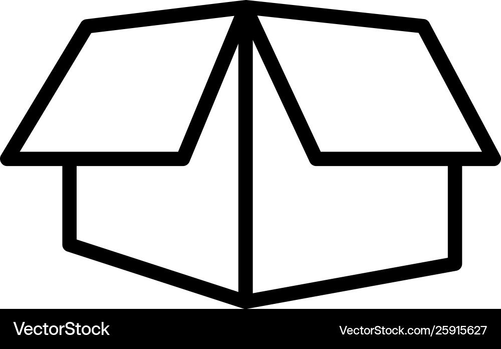 Open box line icon in flat style for apps ui Open box line icon in flat style for apps ui Vector Image