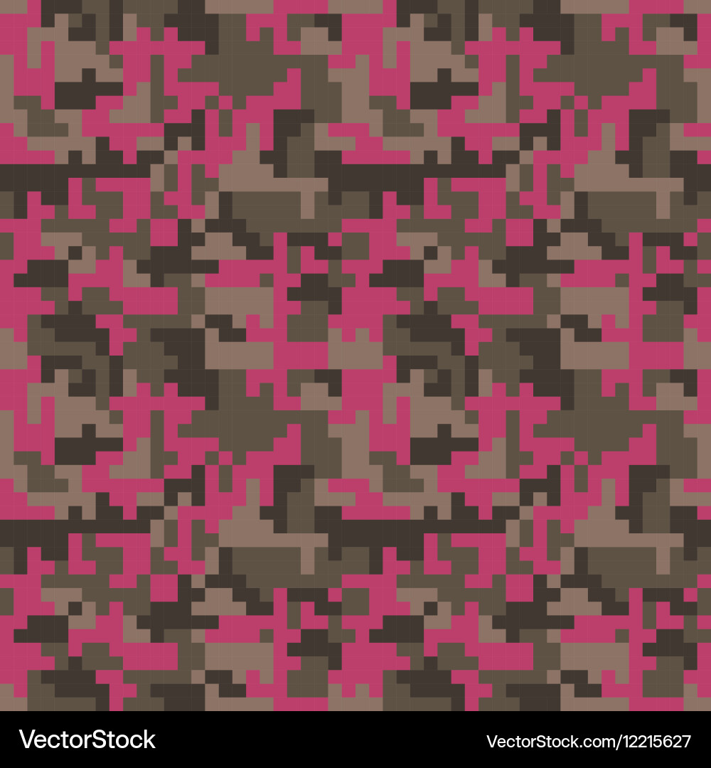 Pixel Camo Pink Seamless Pattern Royalty Free Vector Image