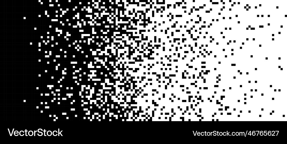 Pixelated halftone gradient background fading Vector Image