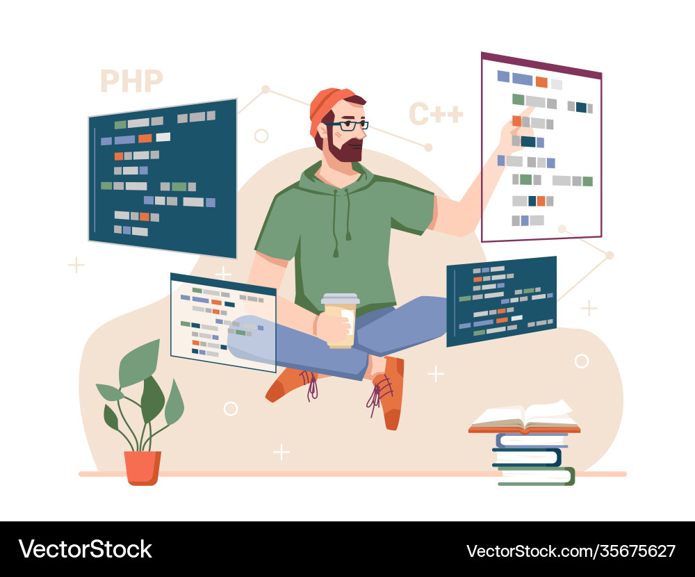 Programmierung und Kodierung professioneller Entwickler Programmierung und Kodierung professioneller Entwickler vektorbild