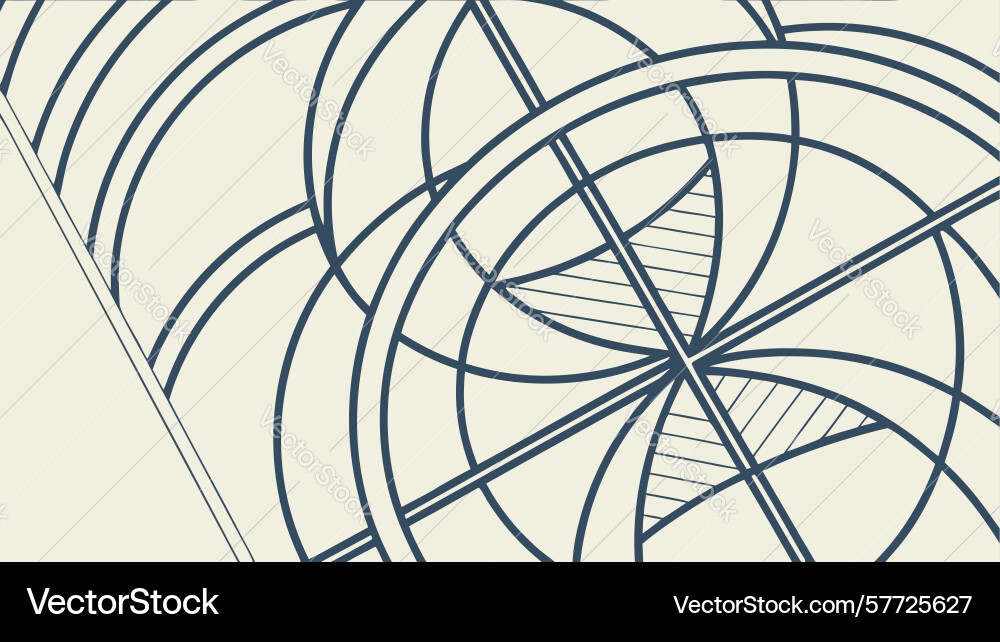 Radial geometric pattern with intersecting lines vector image