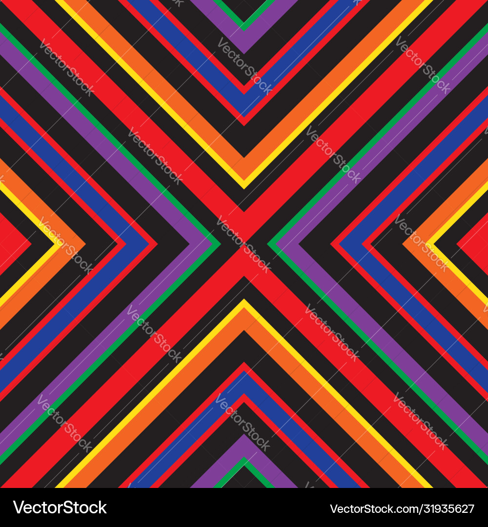 Rainbow argyle diagonal stripes seamless pattern Rainbow argyle diagonal stripes seamless pattern Vector Image