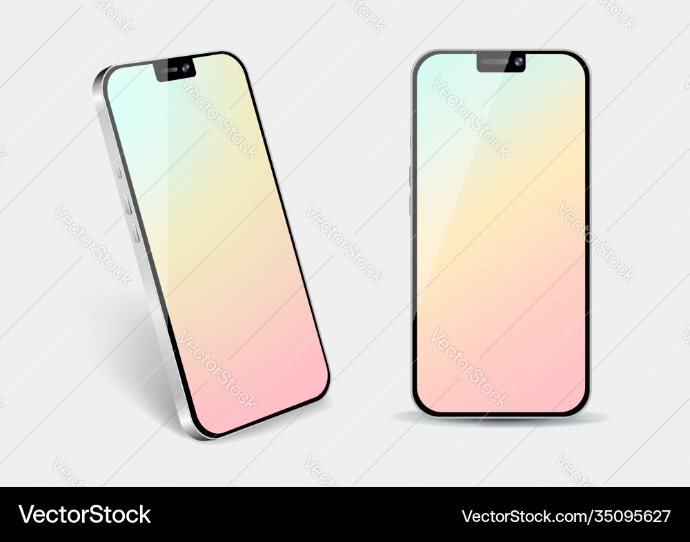 Realistisches Smartphone mockup Vorderseite und Winkel Realistisches Smartphone mockup Vorderseite und Winkel vektorbild
