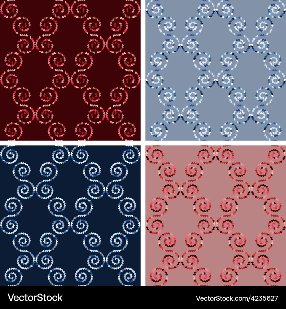 Seamless mosaic pattern set Vector Image