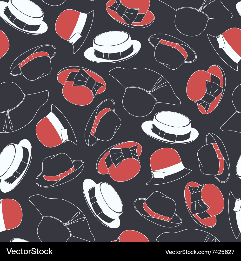 Seamless pattern with hats Vector Image