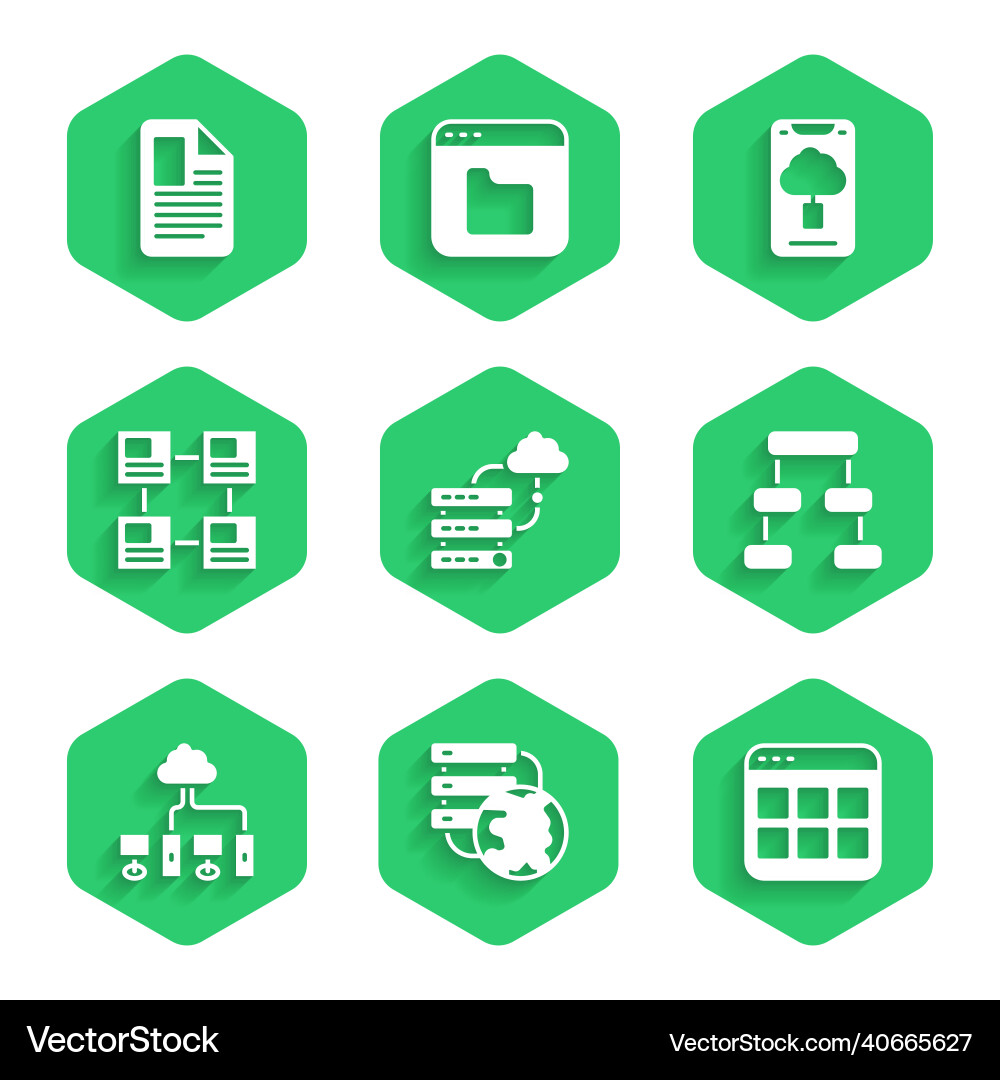 Set network cloud connection browser files Set network cloud connection browser files Vector Image