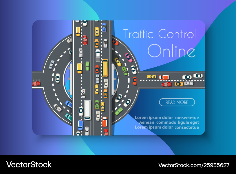 Traffic control online vector image