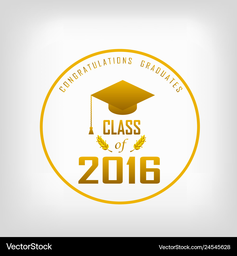 A graduating class in 2016 graphics elements Vector Image