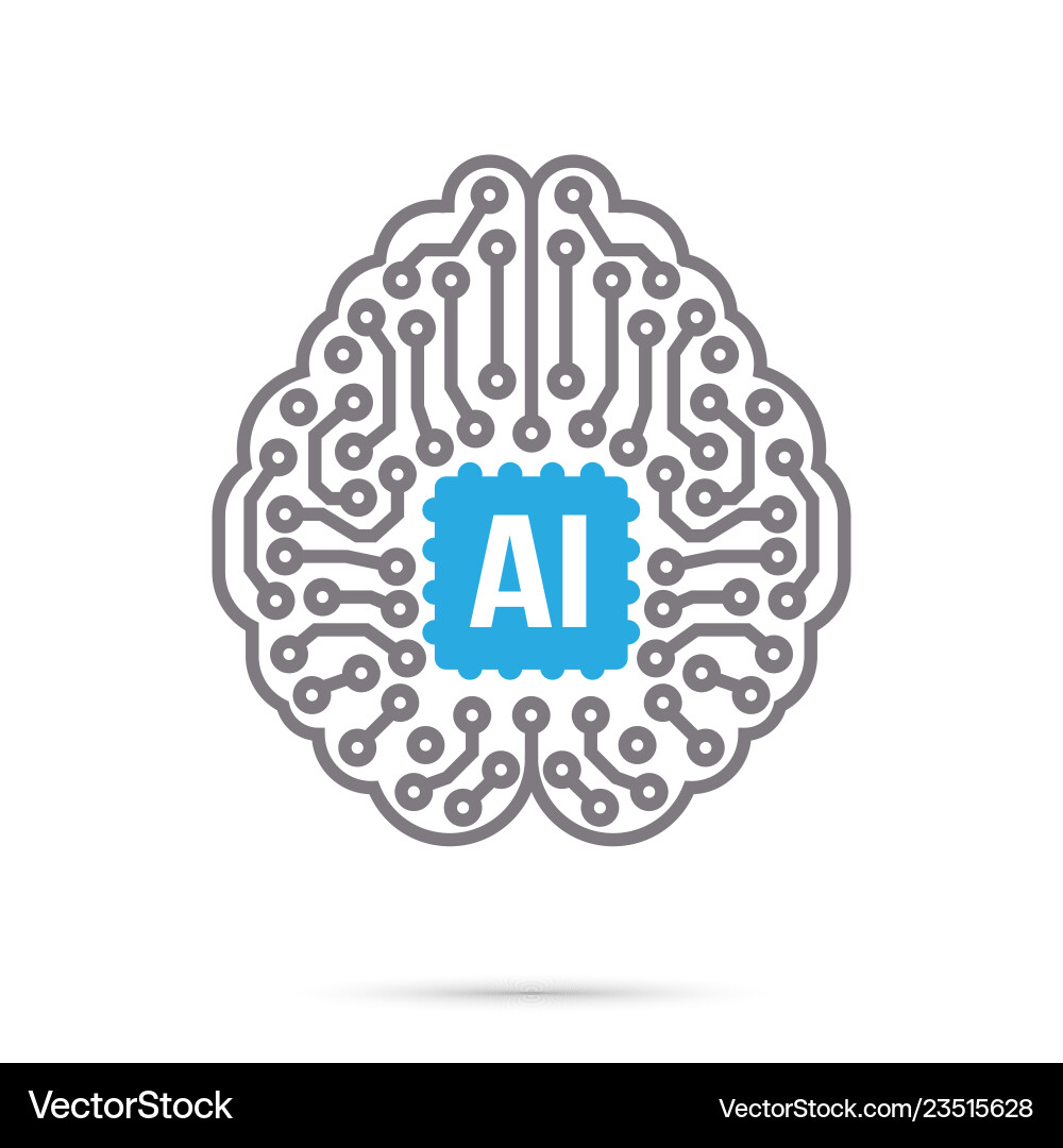 Ai artificial intelligence technology circuit Ai artificial intelligence technology circuit vector image
