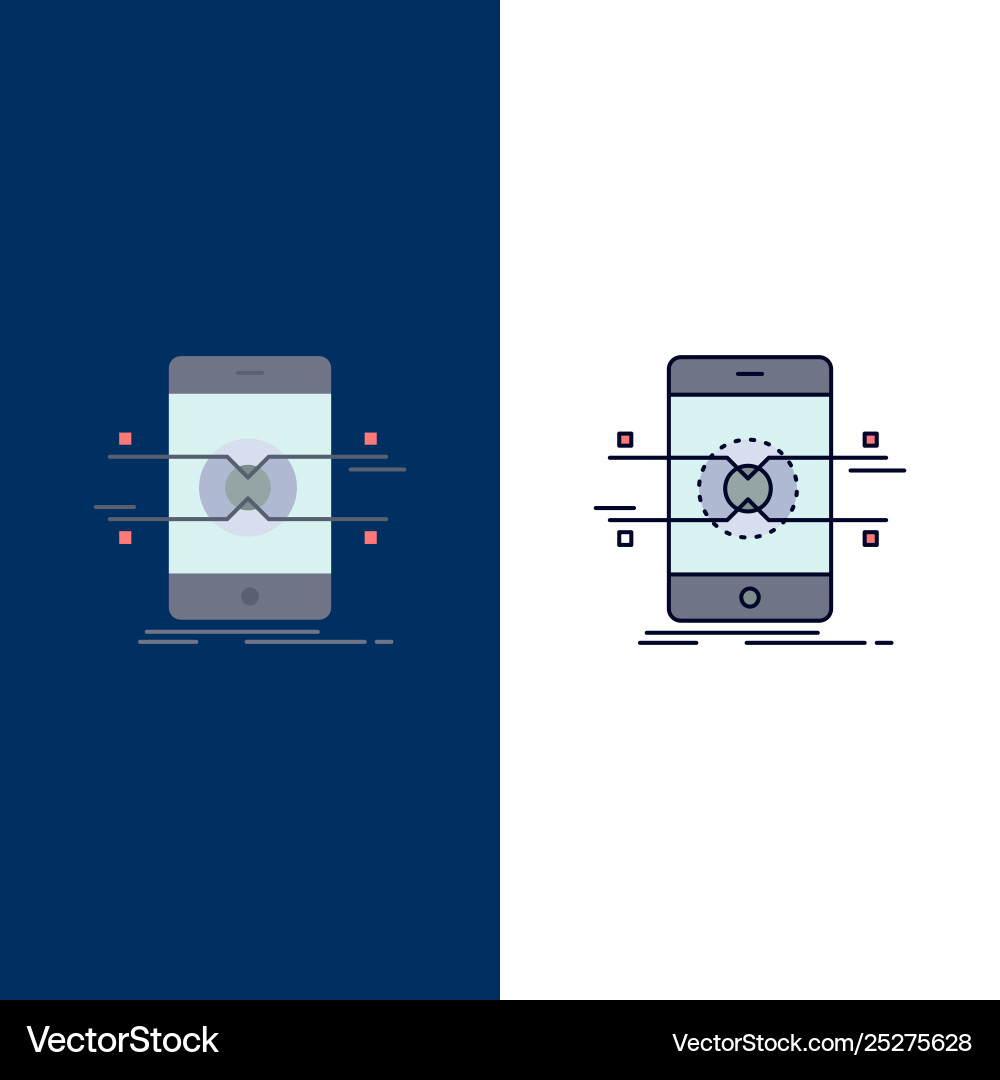 Api interface mobile phone smartphone flat color Api interface mobile phone smartphone flat color Vector Image