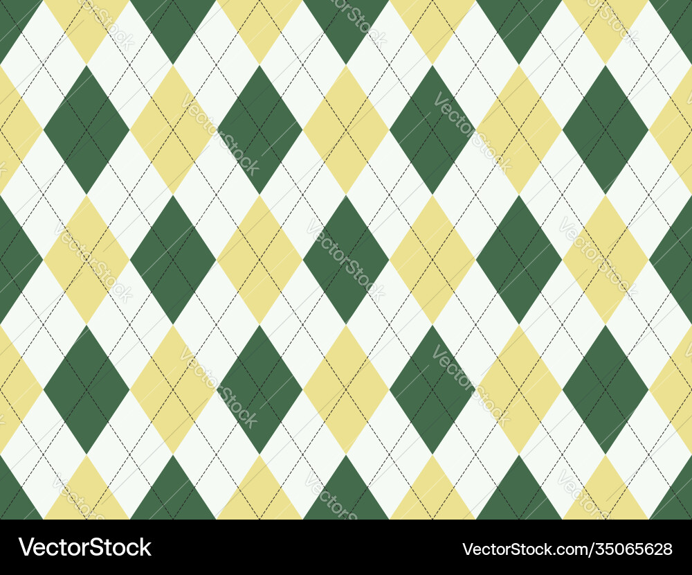 Argyle pattern seamless fabric texture background Vector Image