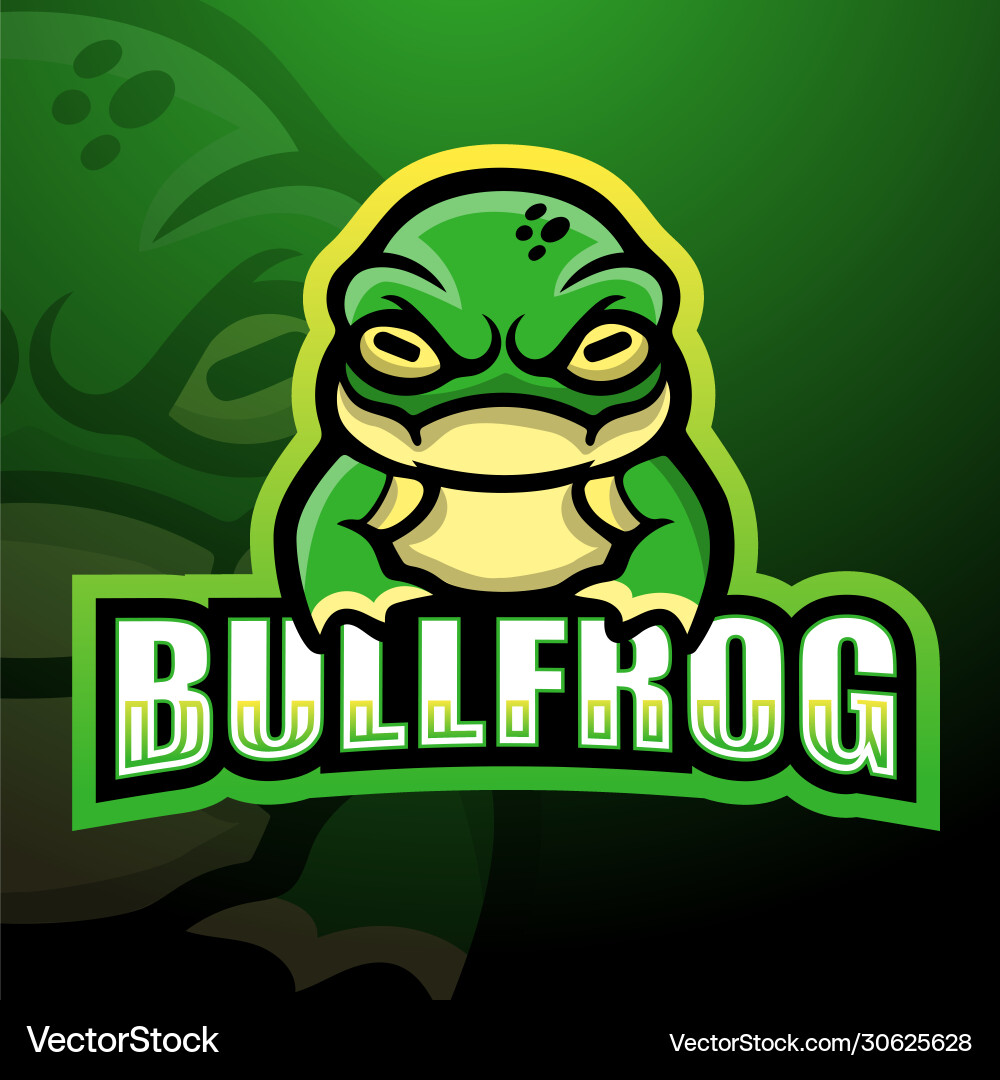 Bullfrog Mascot Logo - Esport Gaming vector image