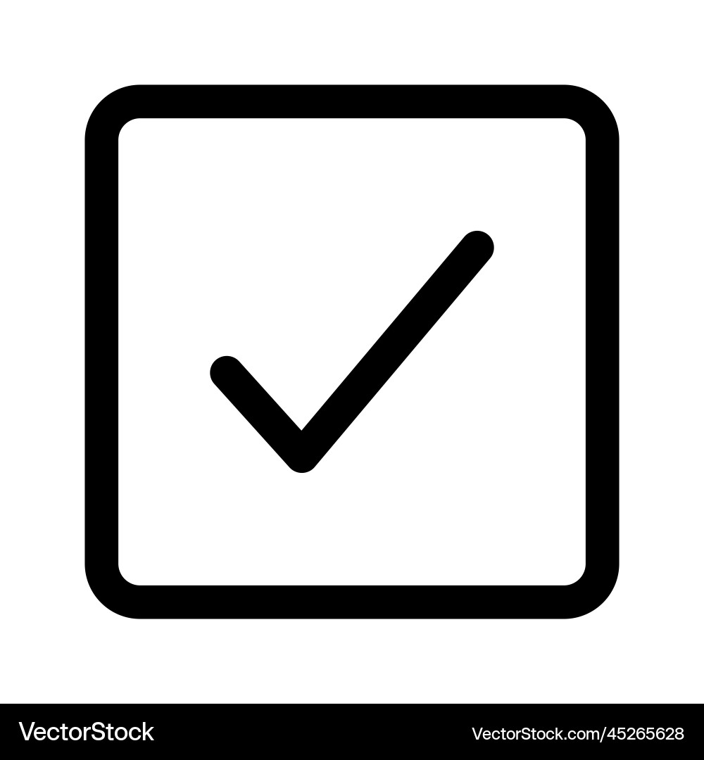 Checkbox icon line isolated on white background Checkbox icon line isolated on white background Vector Image