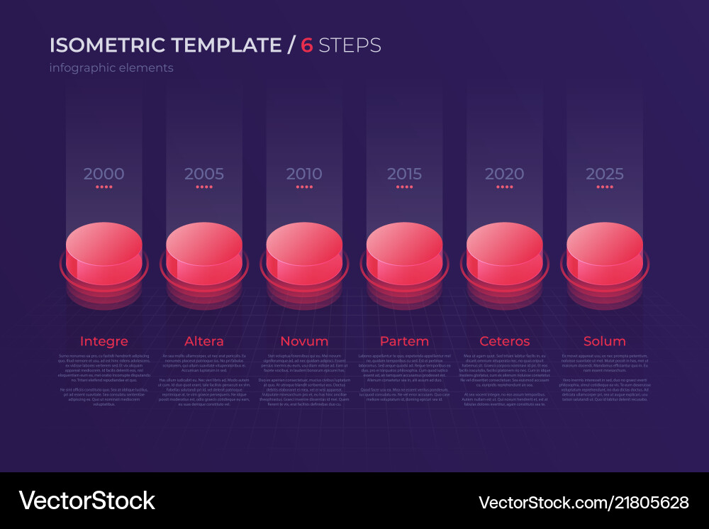 Design with isometric elements template Design with isometric elements template vector image