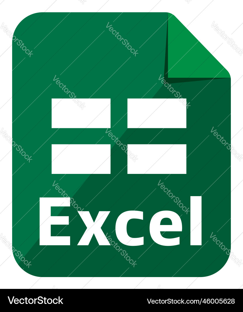 Excel icon major file format color version Excel icon major file format color version Vector Image