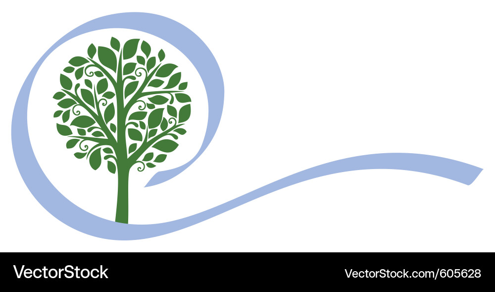 Isolated Tree Swirl Emblem Vector Image