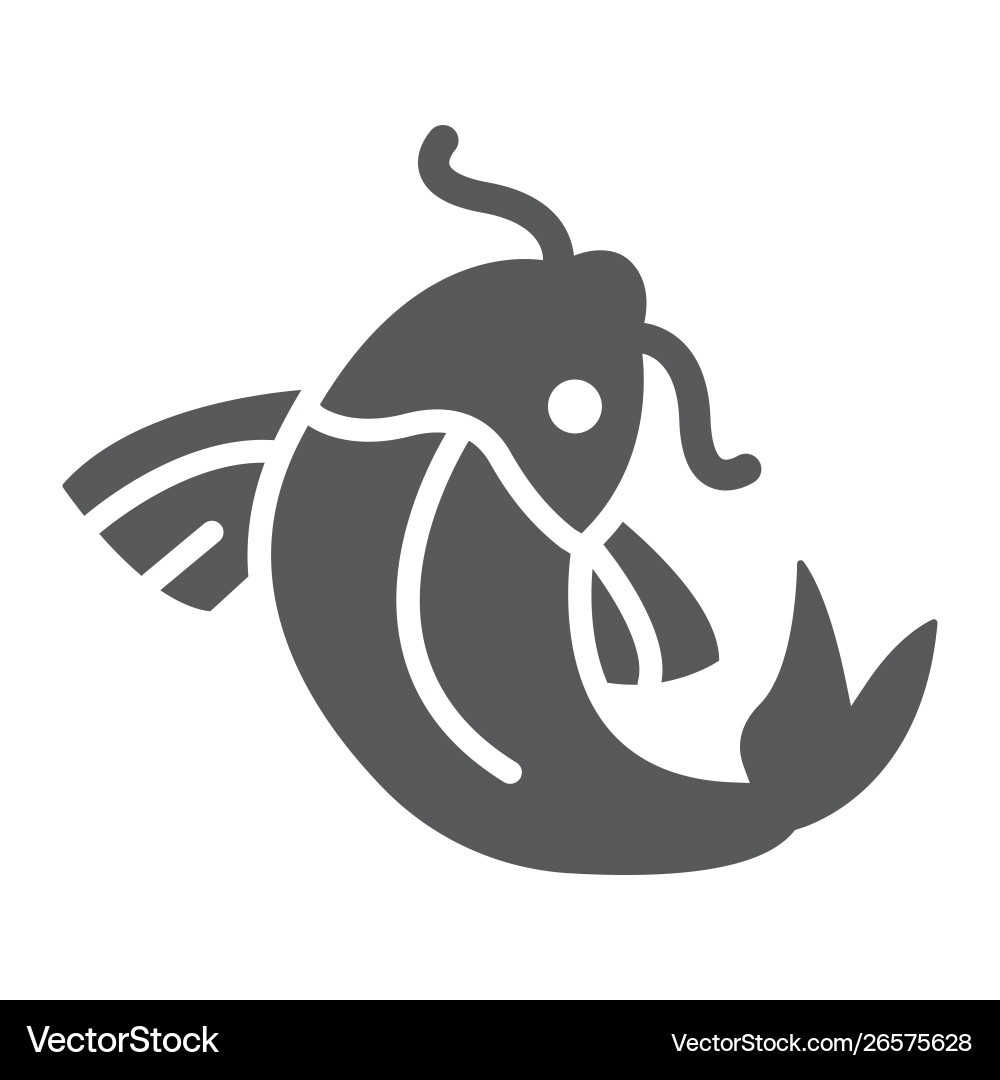 Koi Carp Glyph - Japanese Fish Icon Vector Image