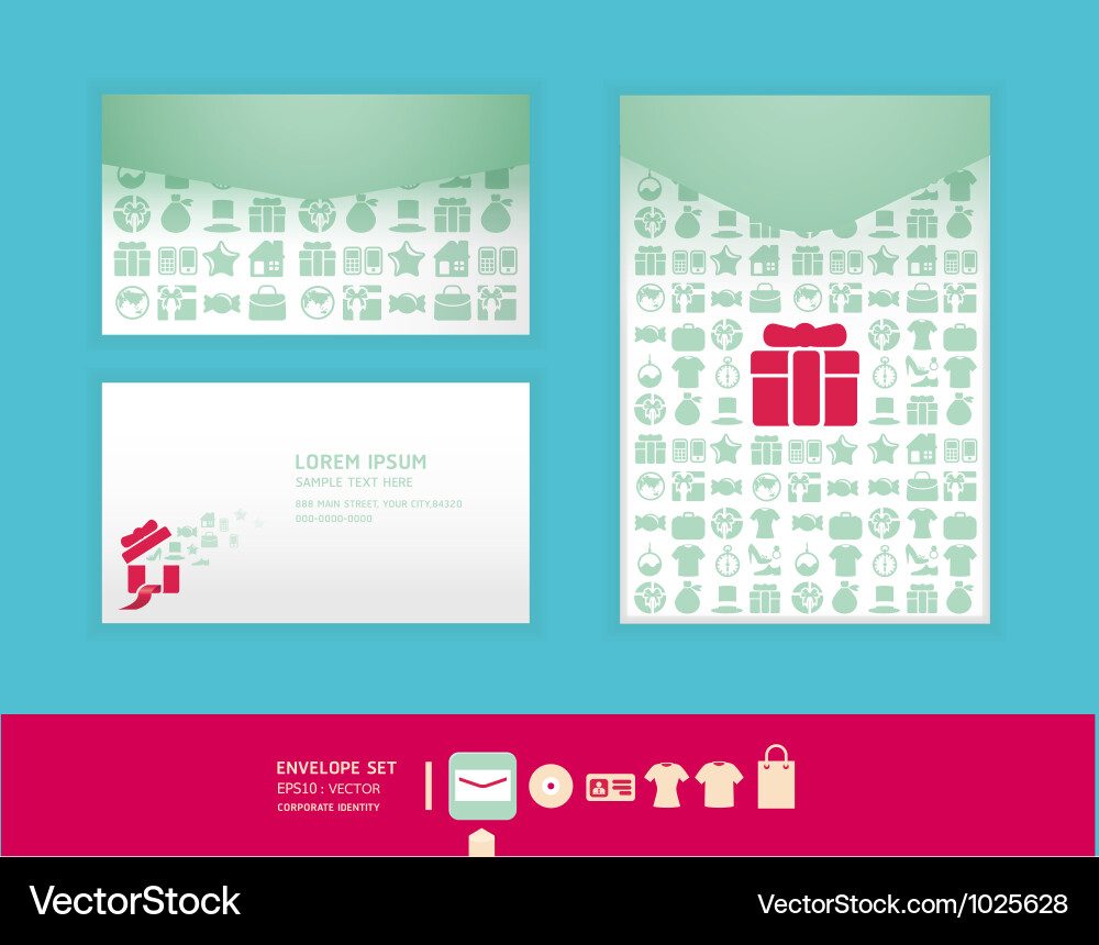 Modern soft color envelope design vector image