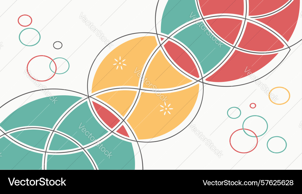 Overlapping circles abstract pattern background Vector Image
