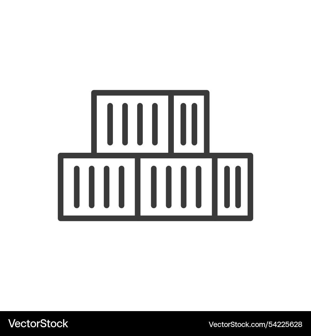 Shipping containers icon in line design Royalty Free Vector