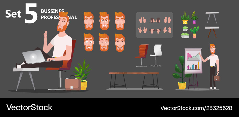 Stylized characters set for animation Vector Image