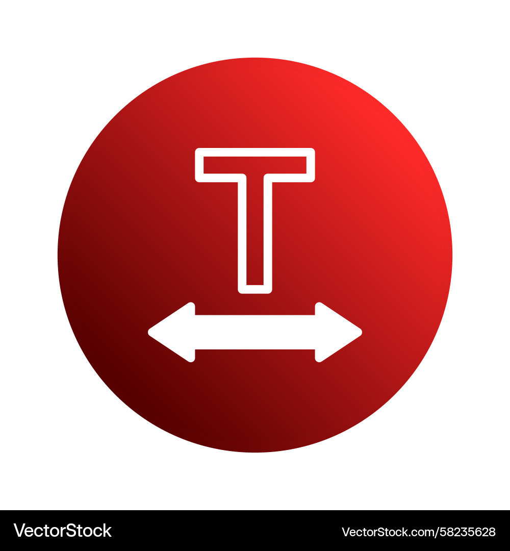 Text Alignment Icon - T Shape Vector Image