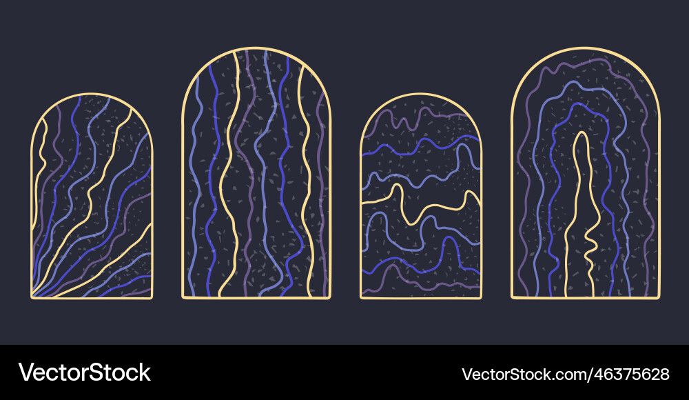 Wavy Arch Window Pattern Vector Image